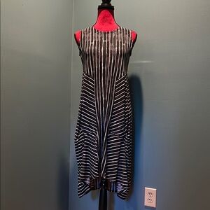 Simpli Chic Black and White Striped High Low Dress Size Small
